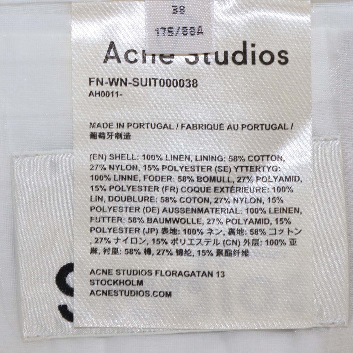 Acne Studios Beige Linen Single Breasted Blazer