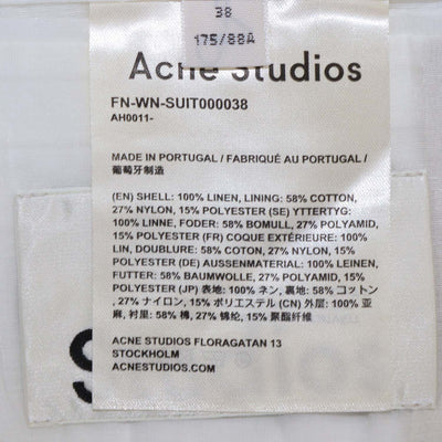 Acne Studios Beige Linen Single Breasted Blazer