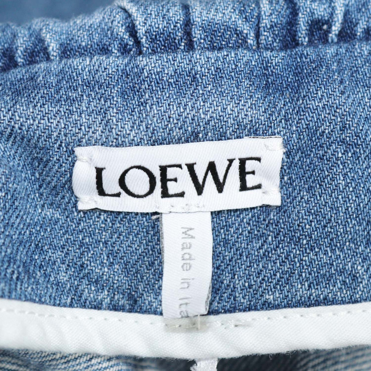 Loewe Blue Denim Belted Cargo Mini Skirt