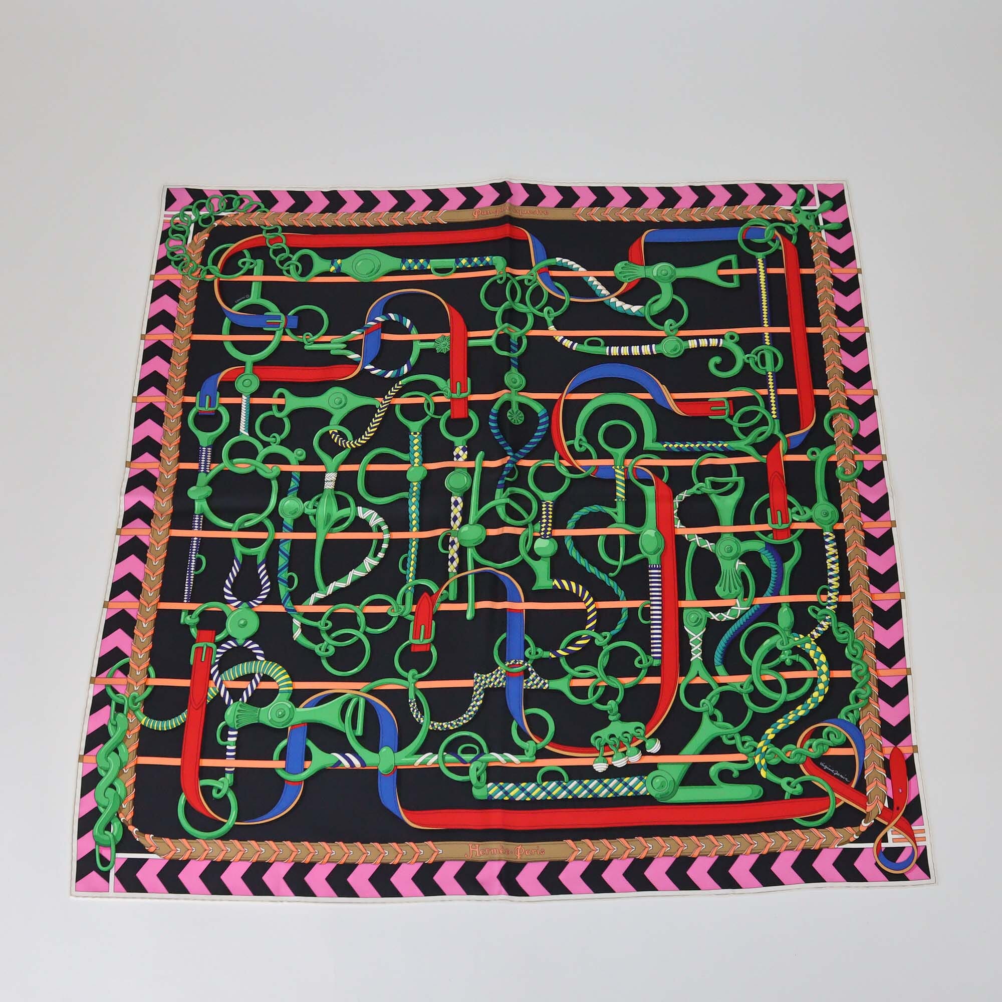 Hermes Multicolor Panoplie Equestre Scarf 90 Womens Hermes 