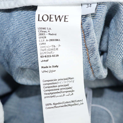 Loewe Blue Denim Belted Cargo Mini Skirt