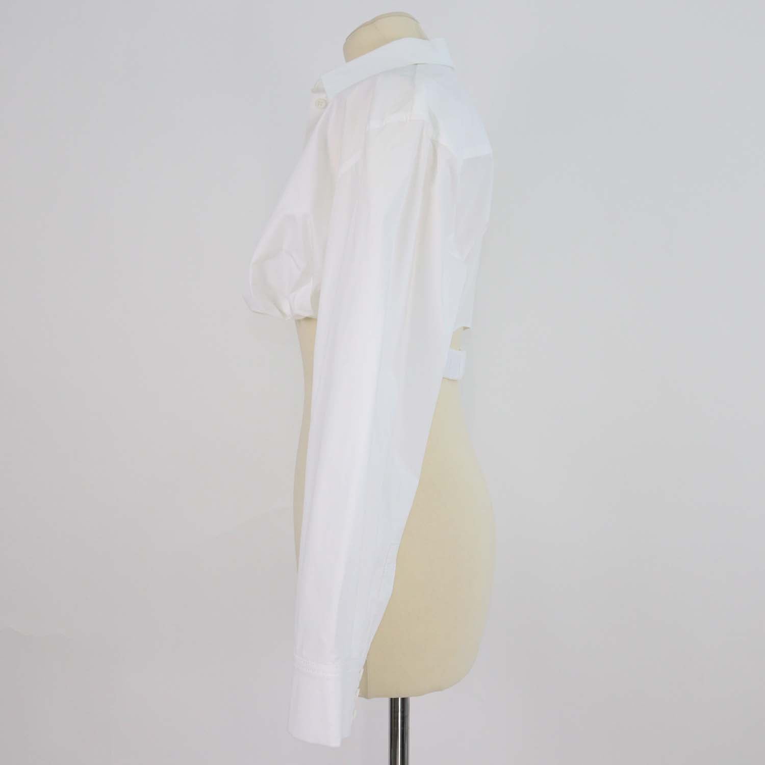 Jacquemus White Cotton Blend La Chemise Bahia Cropped Top