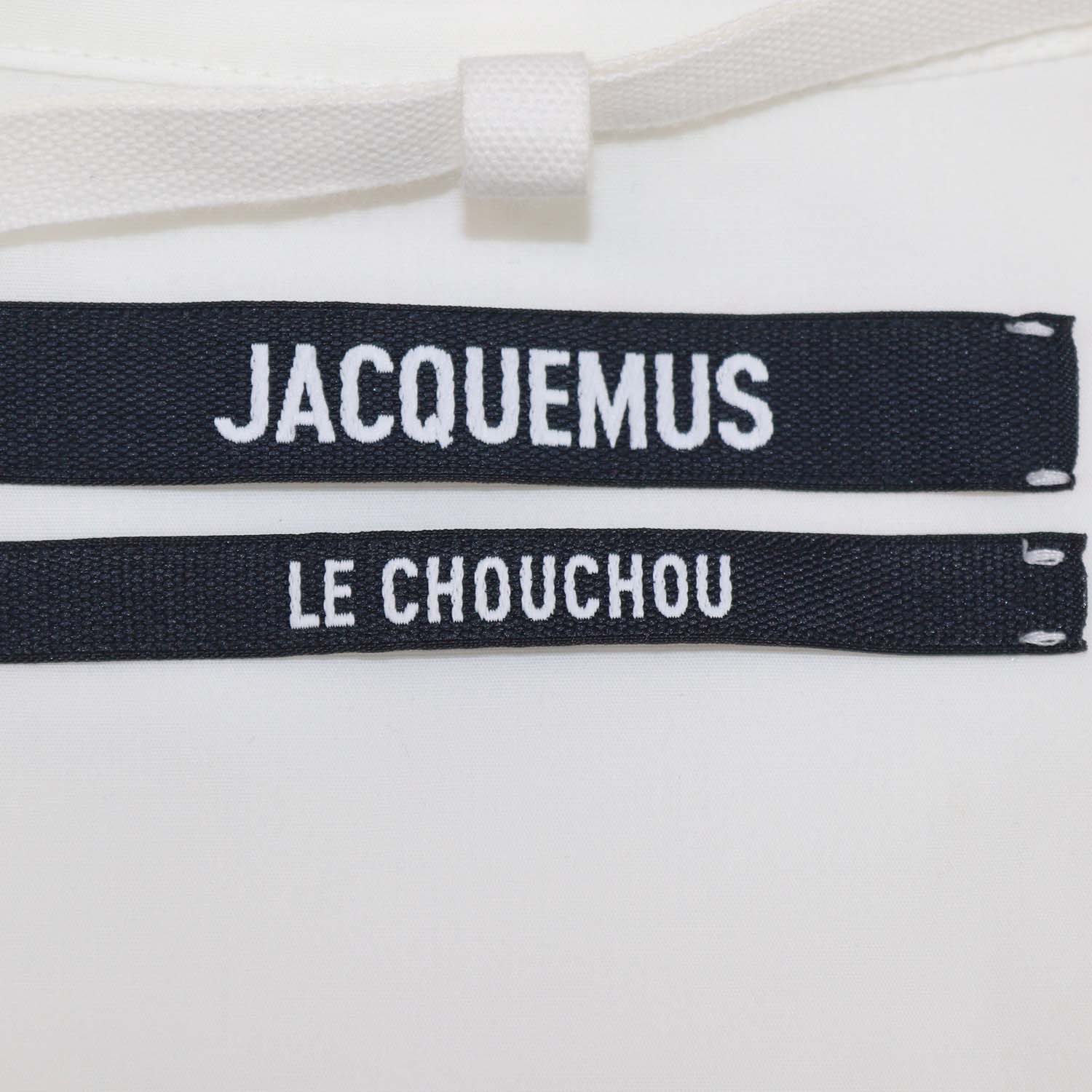 Jacquemus White Cotton Blend La Chemise Bahia Cropped Top
