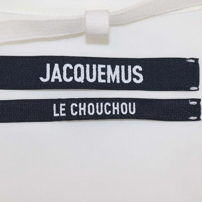 Jacquemus White Cotton Blend La Chemise Bahia Cropped Top