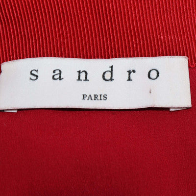 Sandro Red/Blue Jersey Floral Lace Lily Mini Skirt