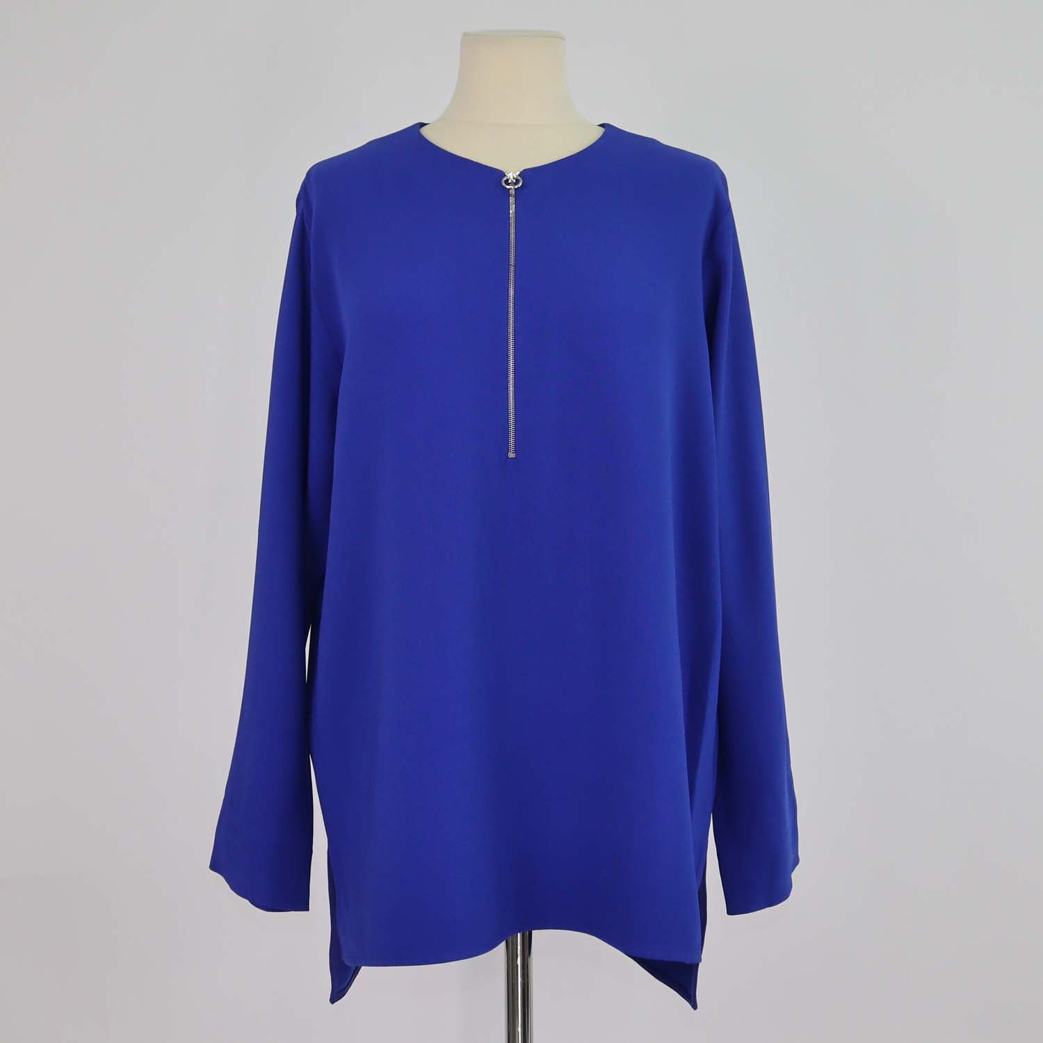 Stella McCartney Blue Blend Viscose Crepe Long Sleeve Blouse