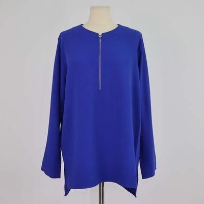 Stella McCartney Blue Blend Viscose Crepe Long Sleeve Blouse
