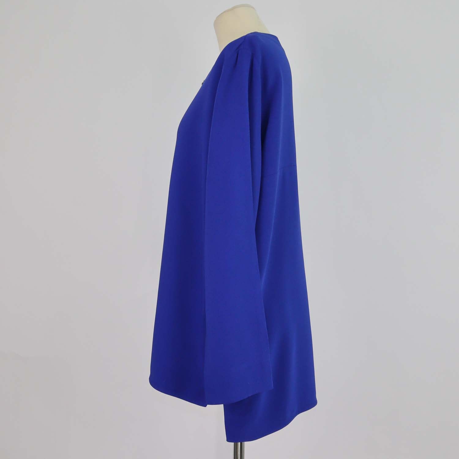 Stella McCartney Blue Blend Viscose Crepe Long Sleeve Blouse