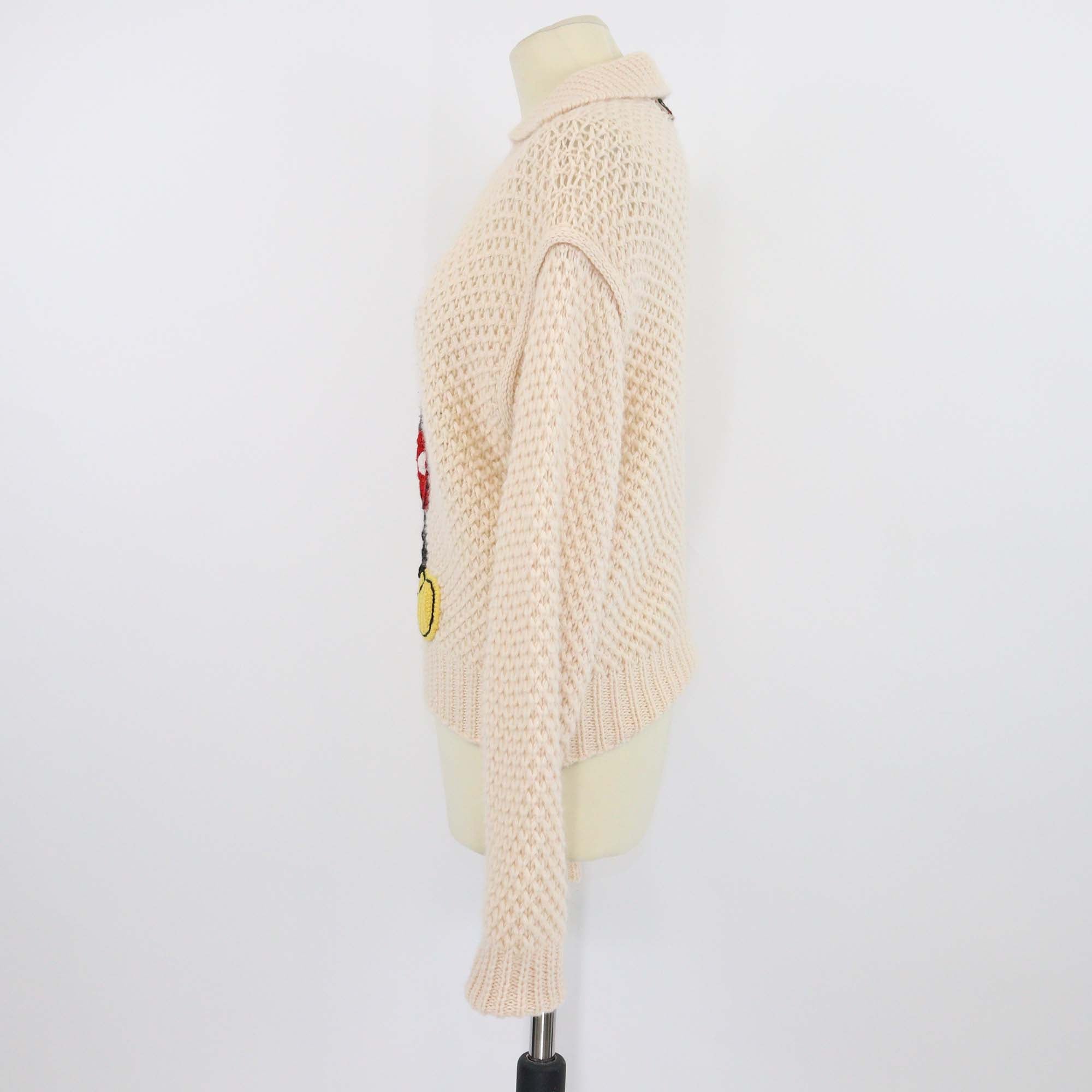 Gucci x Disney Beige Mickey Mouse Embroidered Sweater