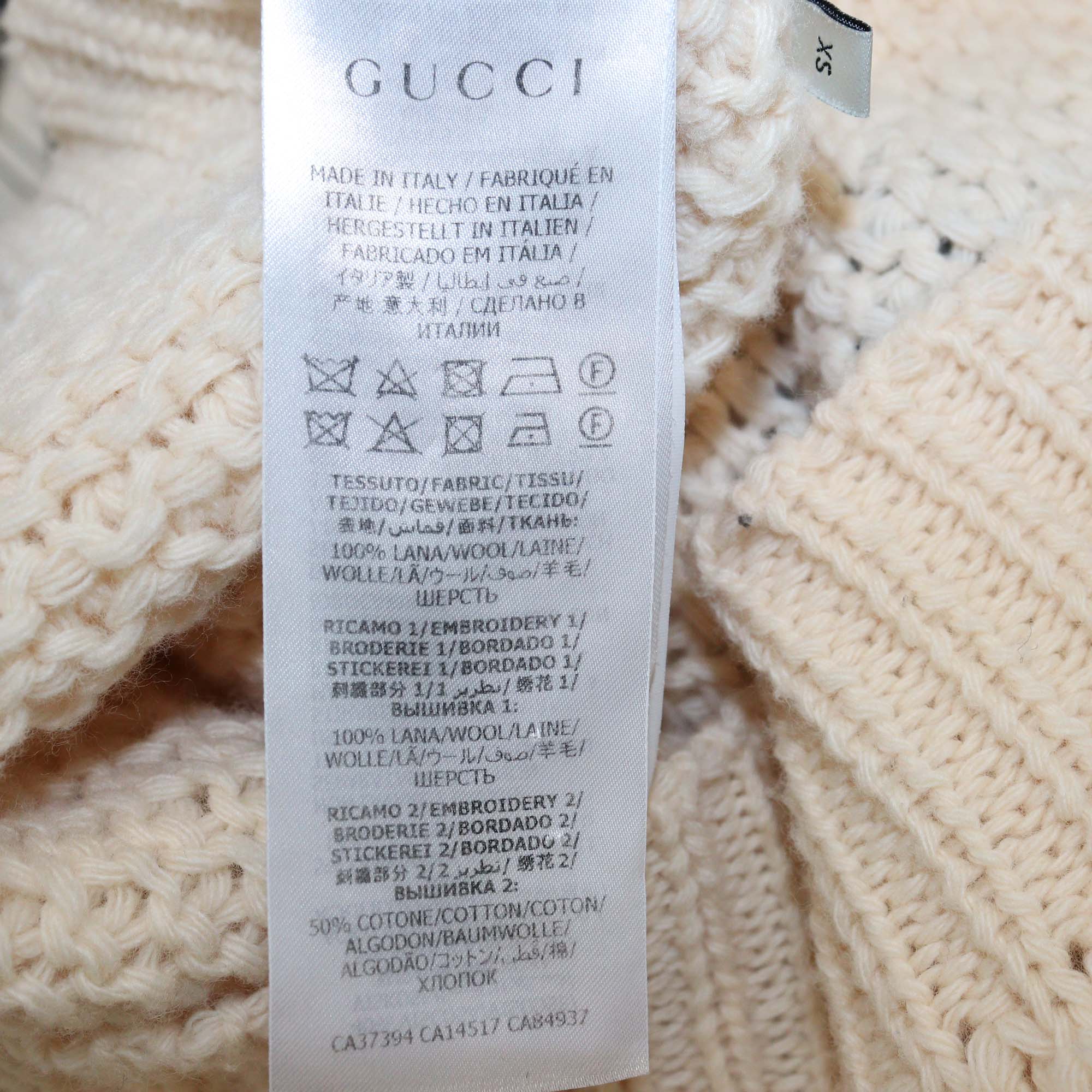 Gucci x Disney Beige Mickey Mouse Embroidered Sweater