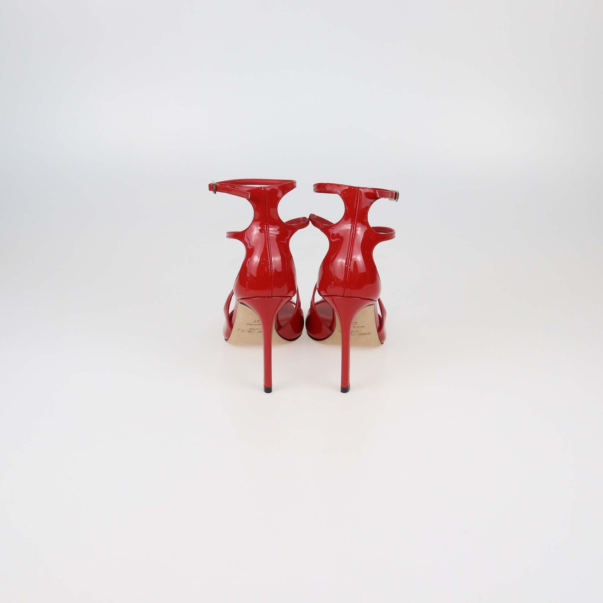 Jimmy Choo Red Patent Leather Azia Sandals