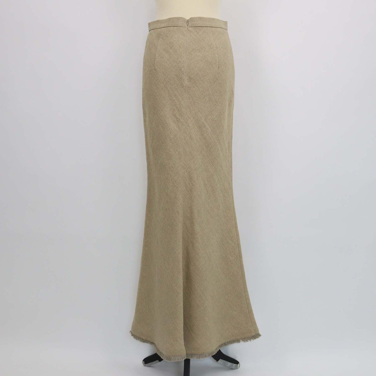 Max Mara Sfilata Beige Linen Gabbia Maxi Skirt