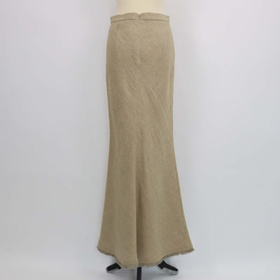 Max Mara Sfilata Beige Linen Gabbia Maxi Skirt