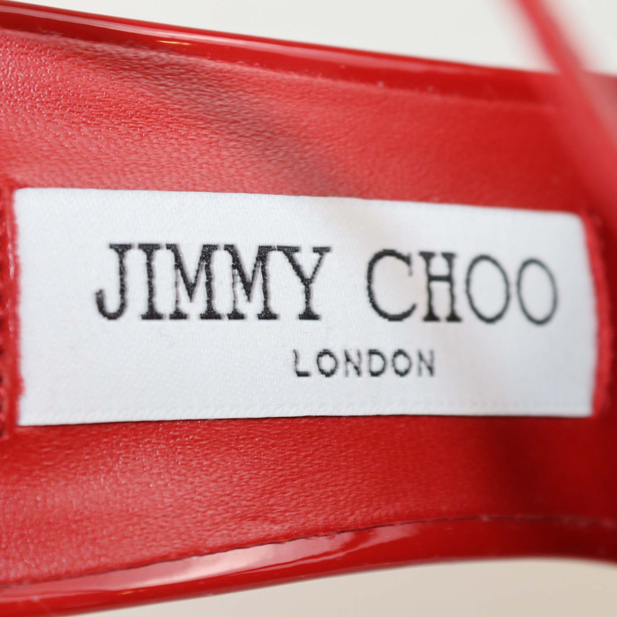 Jimmy Choo Red Patent Leather Azia Sandals