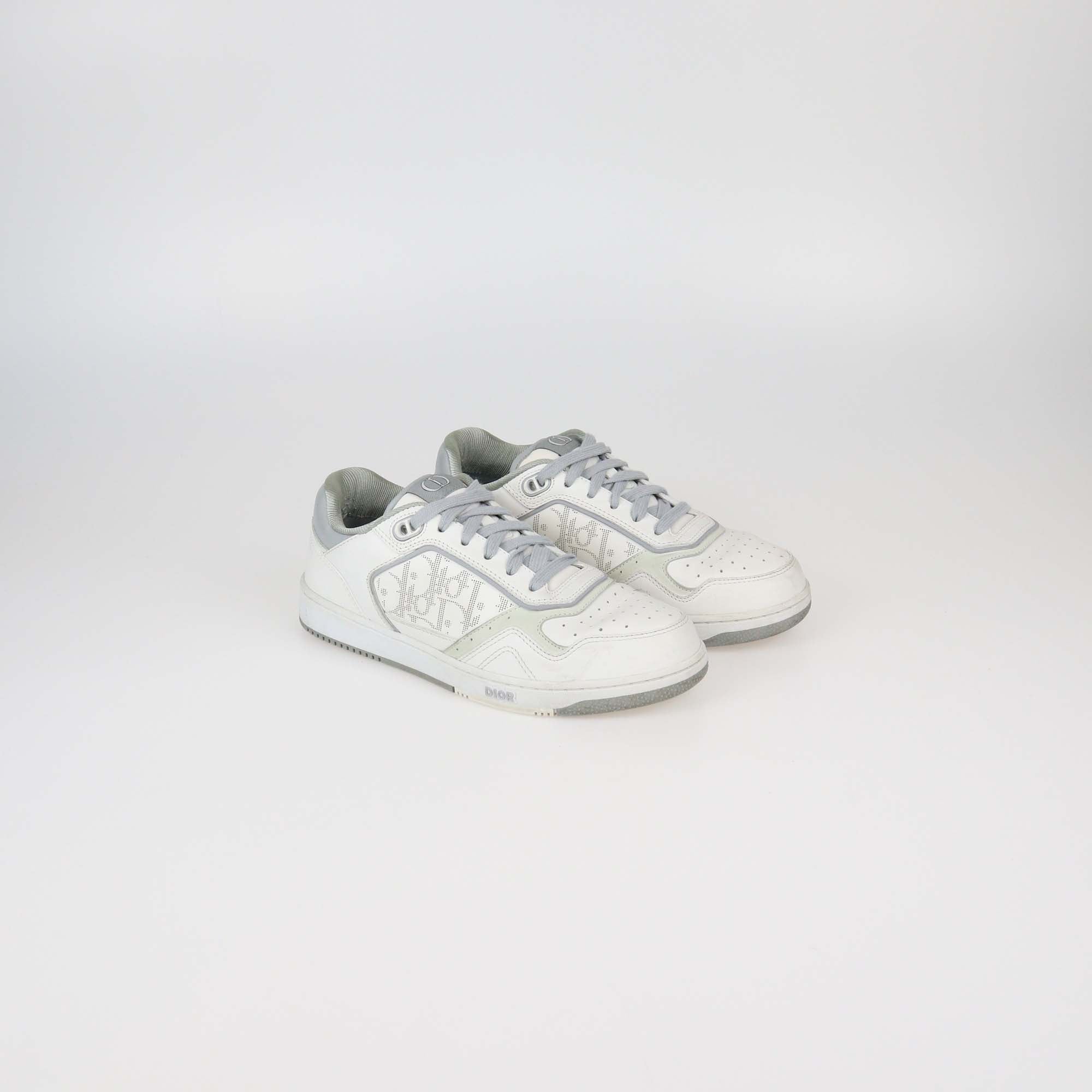 Christian Dior White/Grey Leather B27 Low Top Sneakers