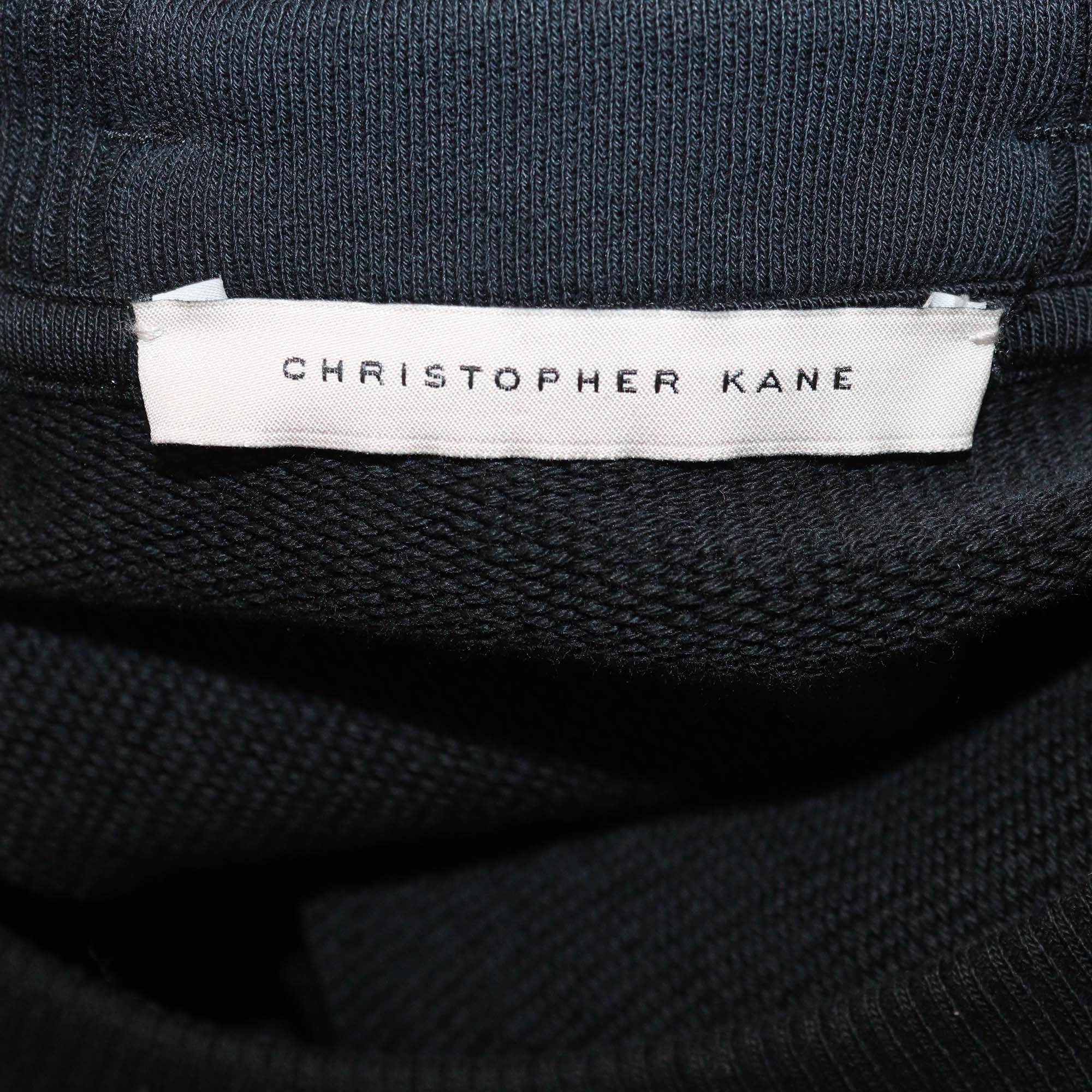 Christopher Kane Black Ruffled Asymmetric Hem Cotton Sweatshirt