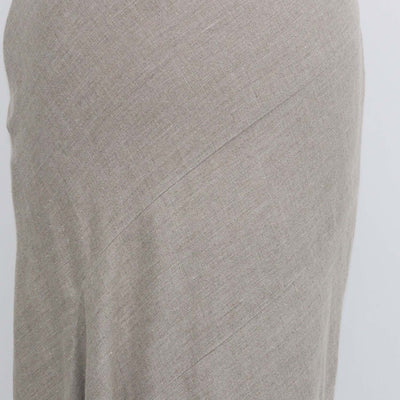 Max Mara Sfilata Beige Linen Asymmetrical Maxi Skirt