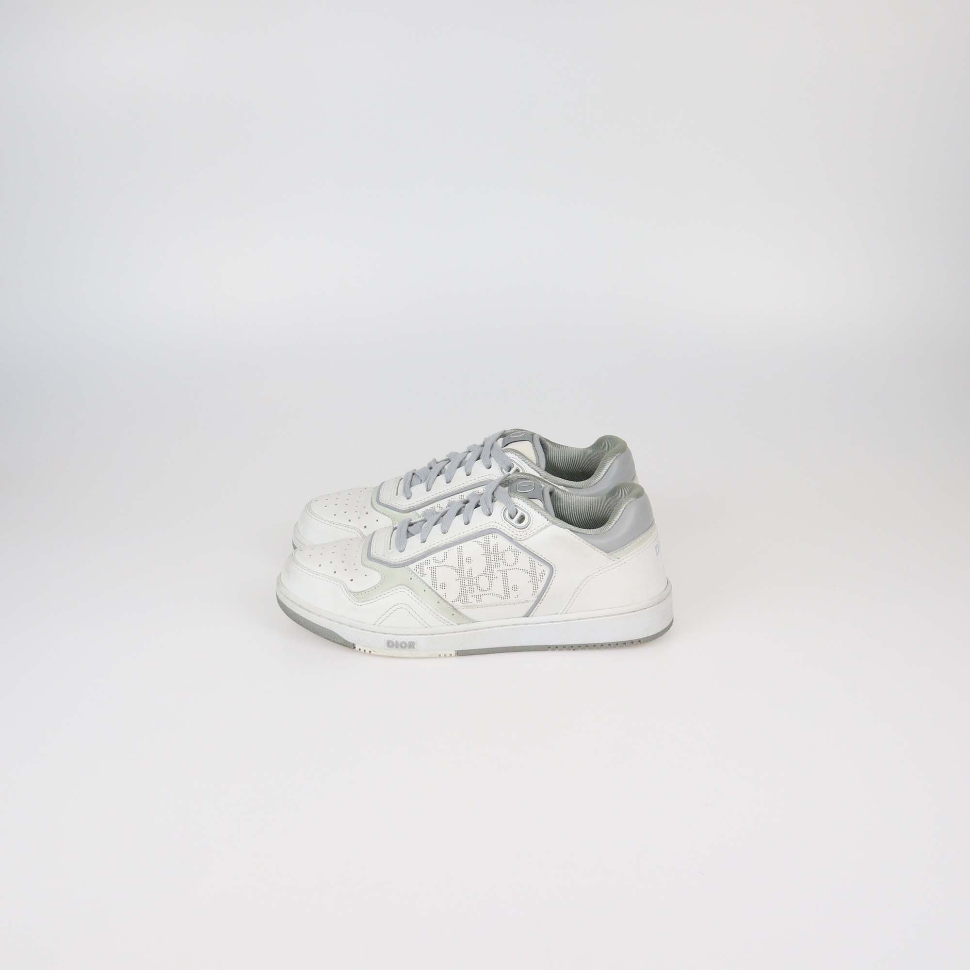 Christian Dior White/Grey Leather B27 Low Top Sneakers
