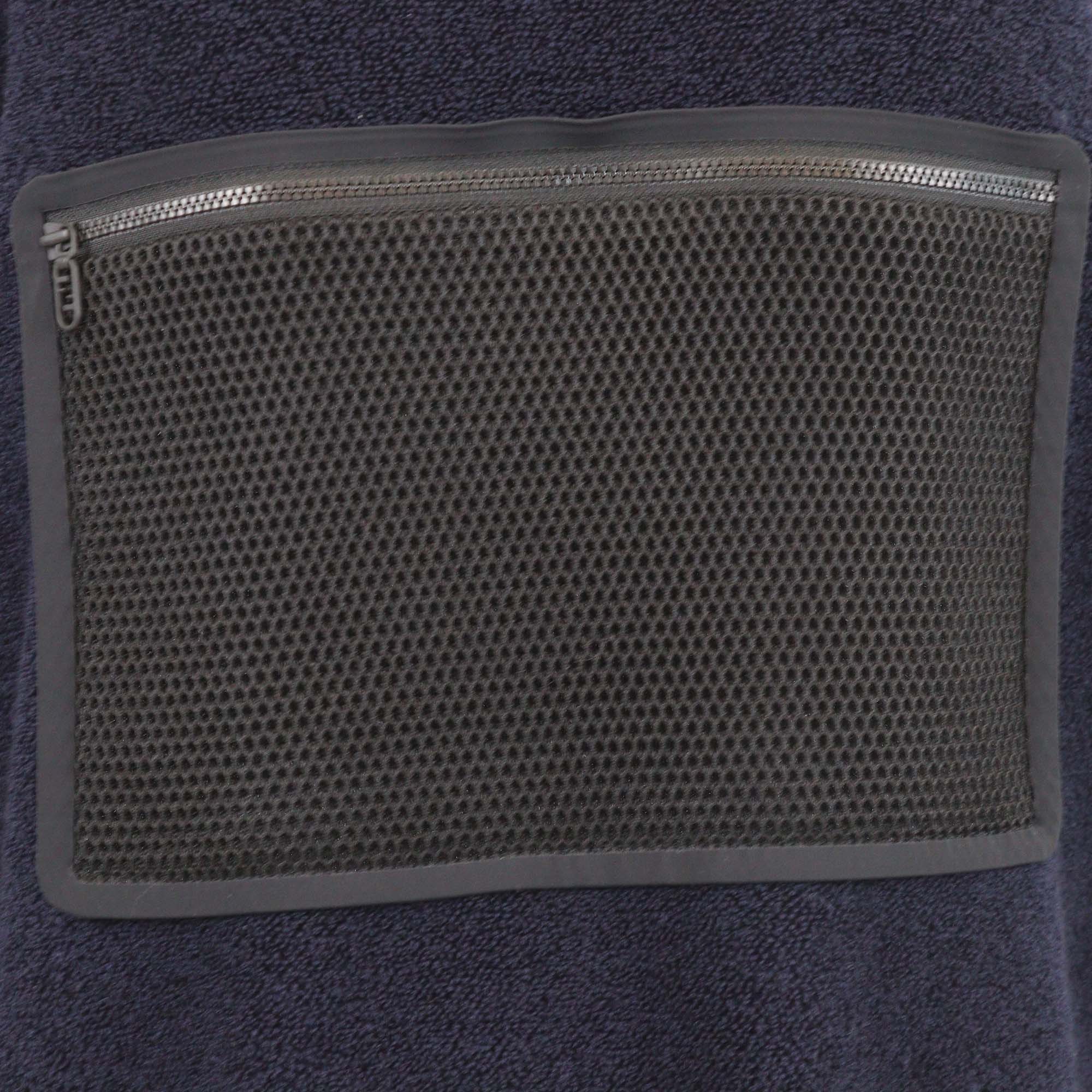 Fendi Navy Blue Wool Velcro Tab Closure Stand Collar Long Sleeve Jacket