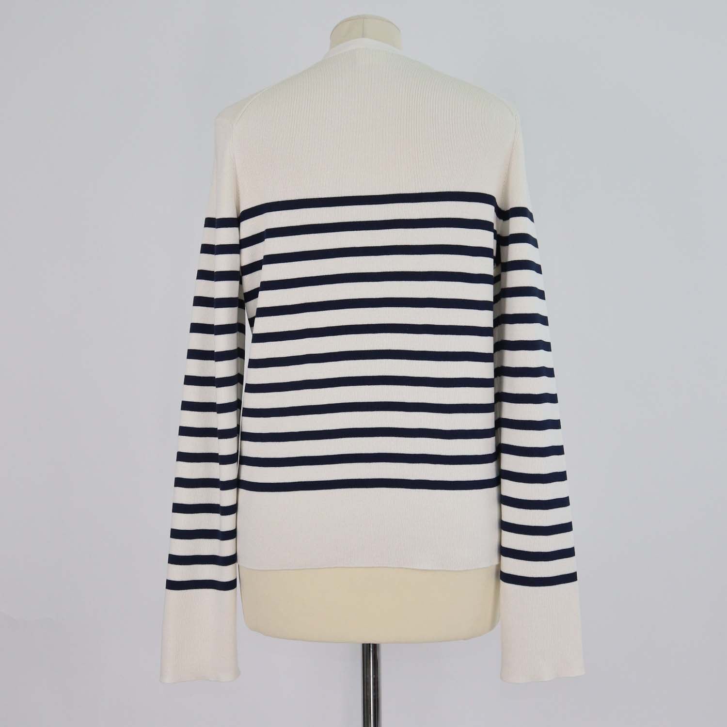 Christian Dior Cream, Navy Blue Silk and Cotton Knit Dioriviera Mariniere Cardigan