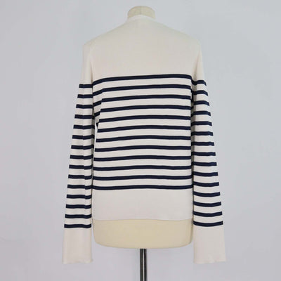Christian Dior Cream, Navy Blue Silk and Cotton Knit Dioriviera Mariniere Cardigan