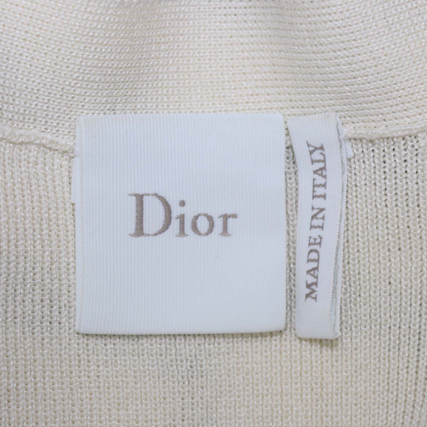 Christian Dior Cream, Navy Blue Silk and Cotton Knit Dioriviera Mariniere Cardigan