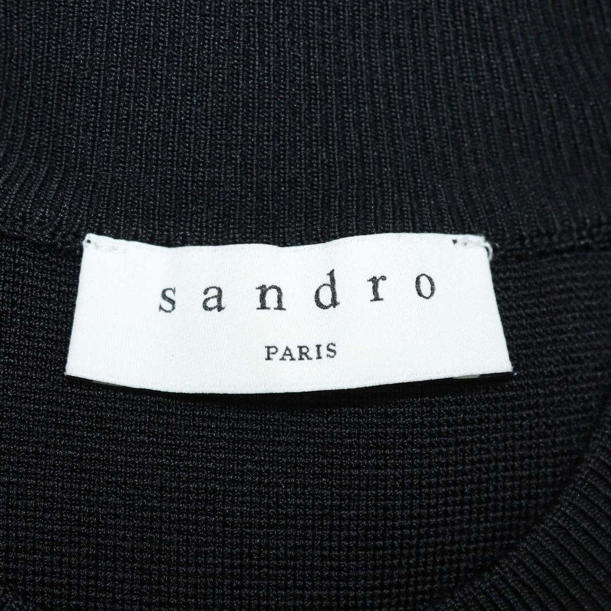 Sandro Black Blend Viscose Knitted Bodycon Fringed Sleeveless Dress
