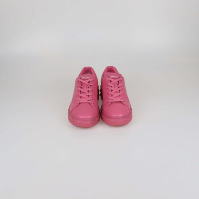 Jimmy Choo Candy Pink Leather Diamond Light Maxi/F Low Top Sneakers