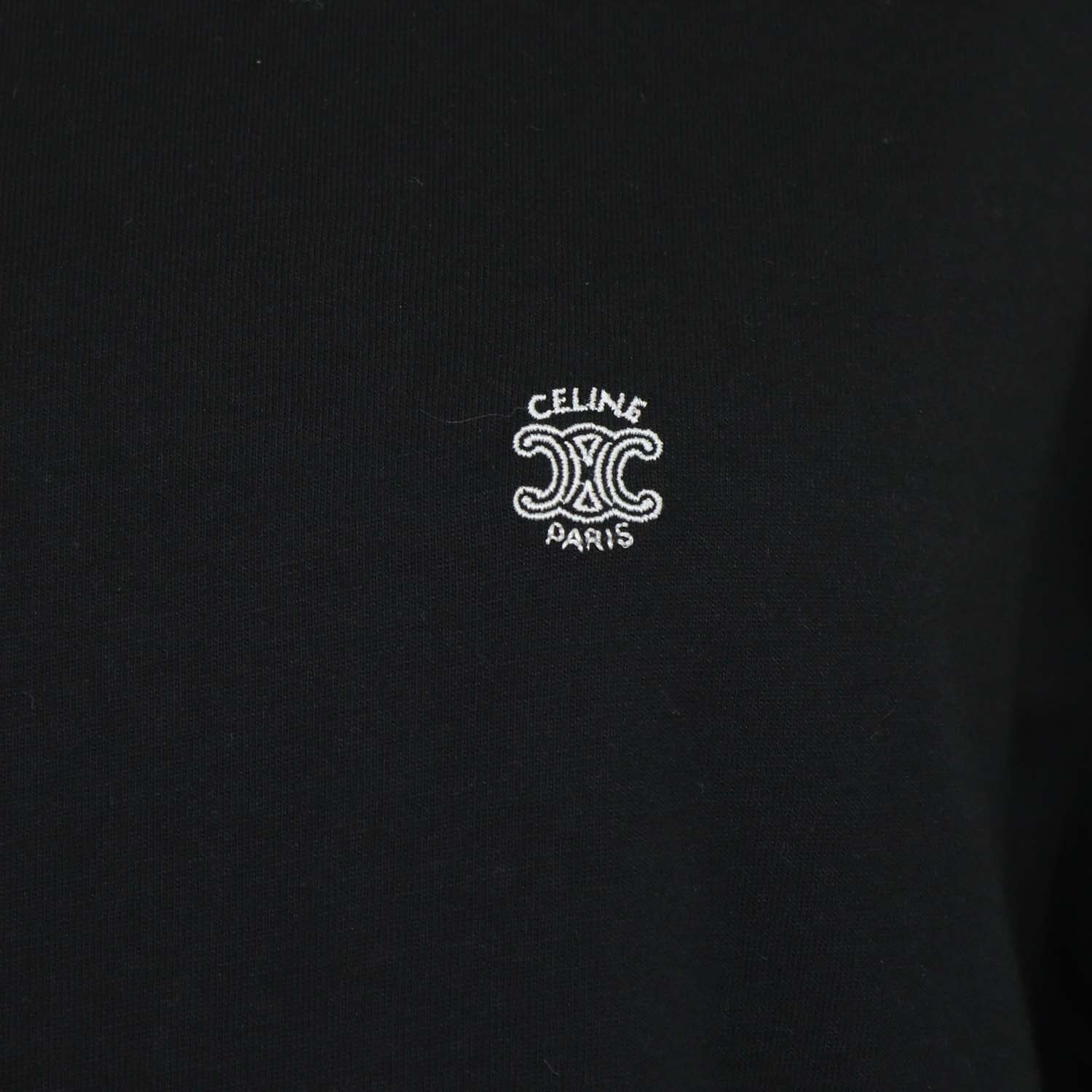 Celine Black Cotton Loose Long Sleeve T Shirt