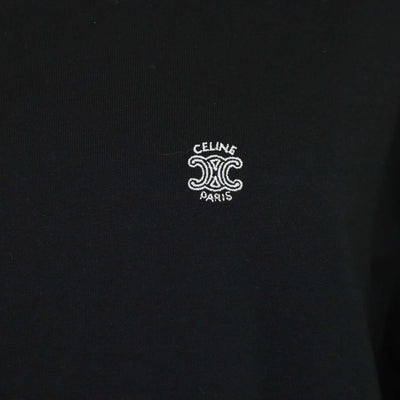 Celine Black Cotton Loose Long Sleeve T Shirt