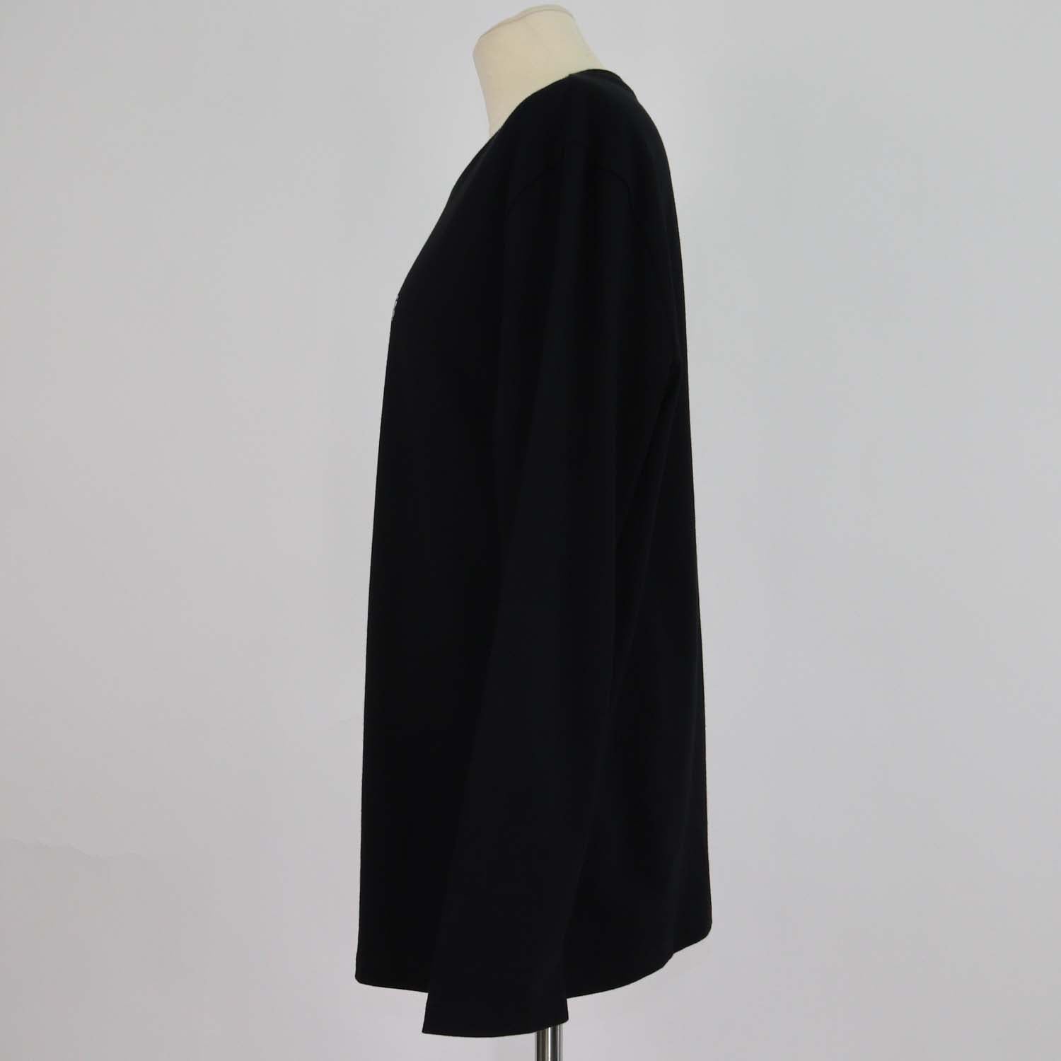 Celine Black Cotton Loose Long Sleeve T Shirt