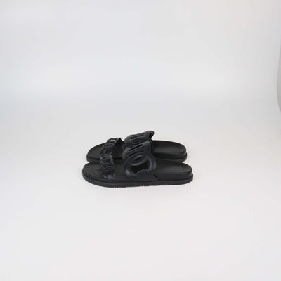 Hermes Black Leather Extra Sandals