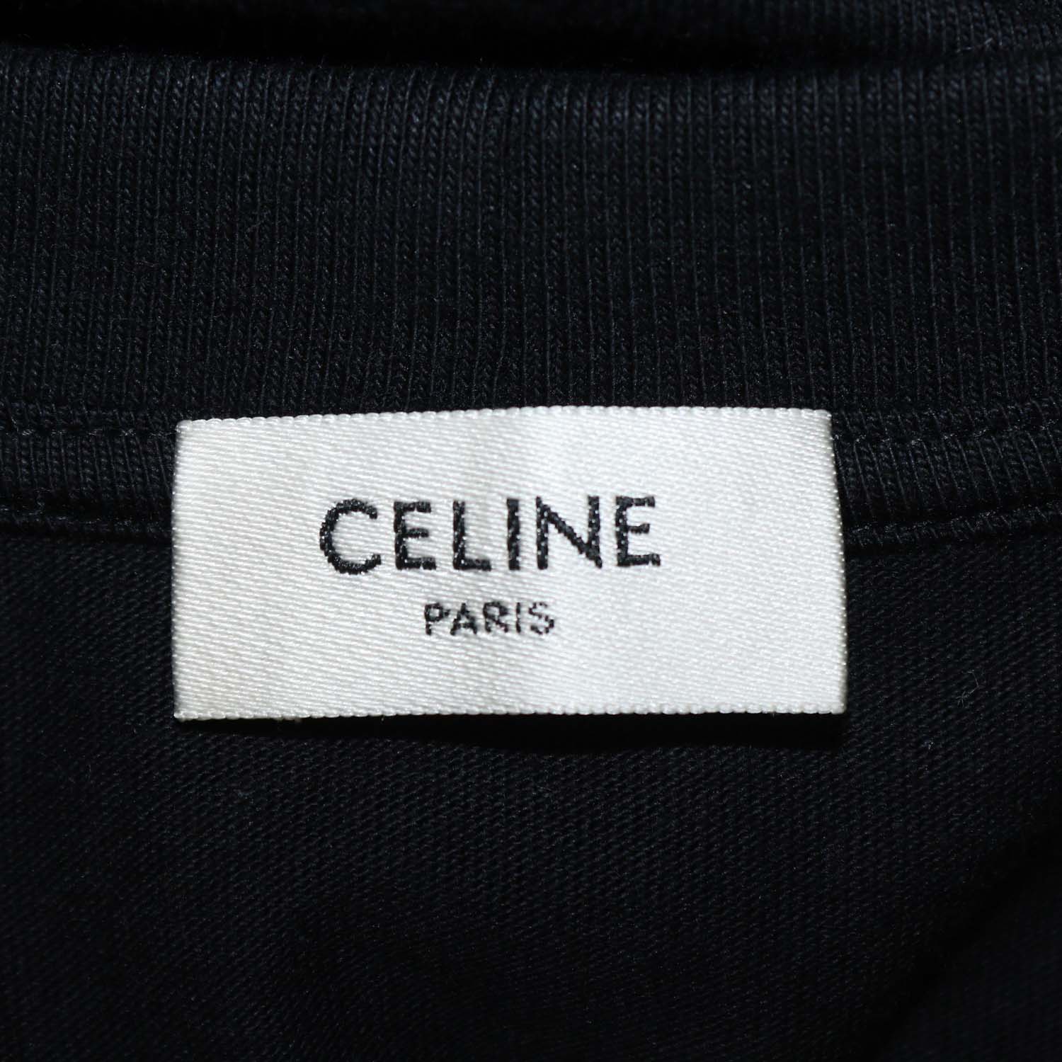 Celine Black Cotton Loose Long Sleeve T Shirt
