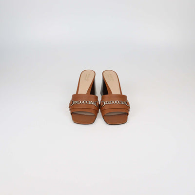 Gucci Brown Leather Signoria Slide Sandals