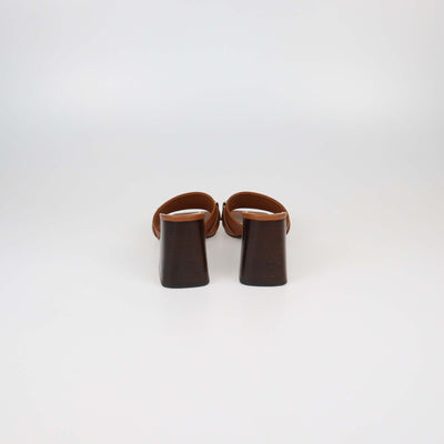 Gucci Brown Leather Signoria Slide Sandals