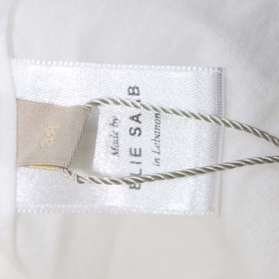 Elie Saab Off White Cotton Blend Embroidered Maxi Skirt