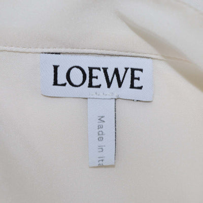 Loewe Cream Silk Anagram Pocket Long Sleeve Oversized Blouse