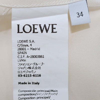 Loewe Cream Silk Anagram Pocket Long Sleeve Oversized Blouse