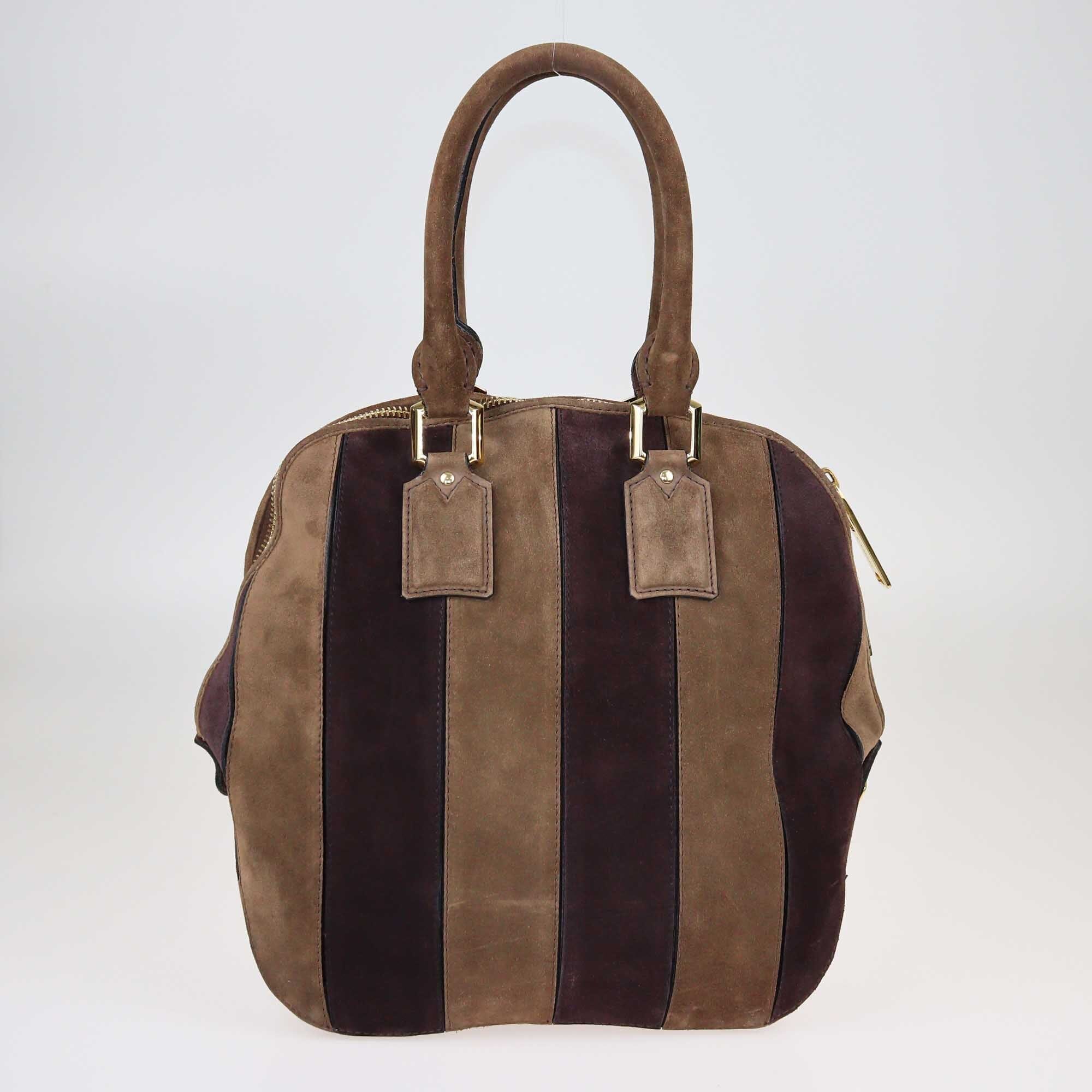 Burberry Two Tone Brown Stripes Medium Orchard Bag Bags Burberry 