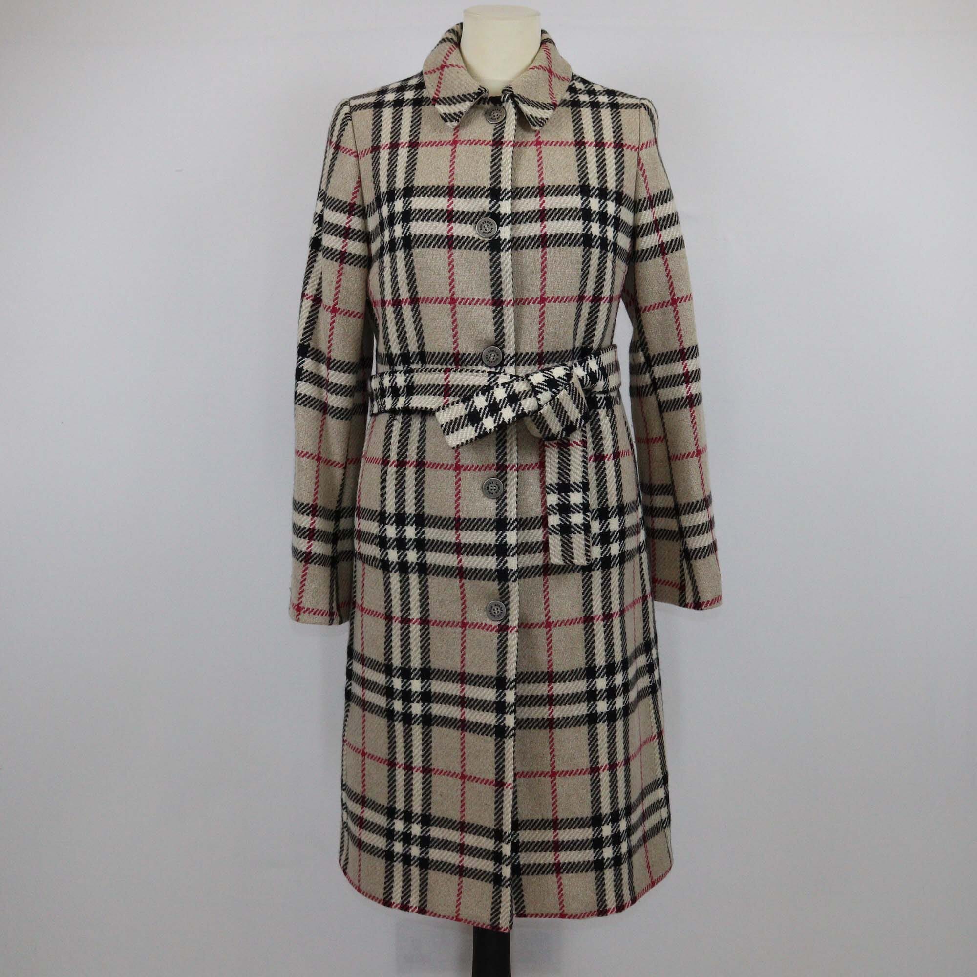 Burberry Beige House Check Belted Trench Coat Womens Burberry 