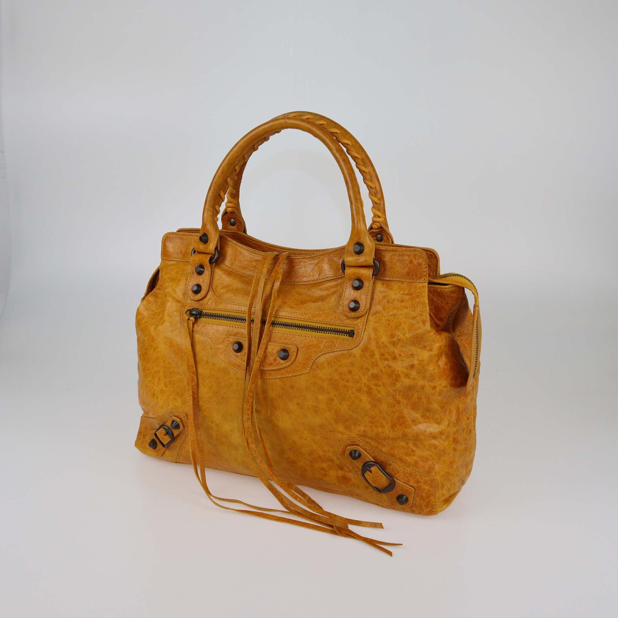 Balenciaga Mustard Yellow RH Step Bag Womens Balenciaga 
