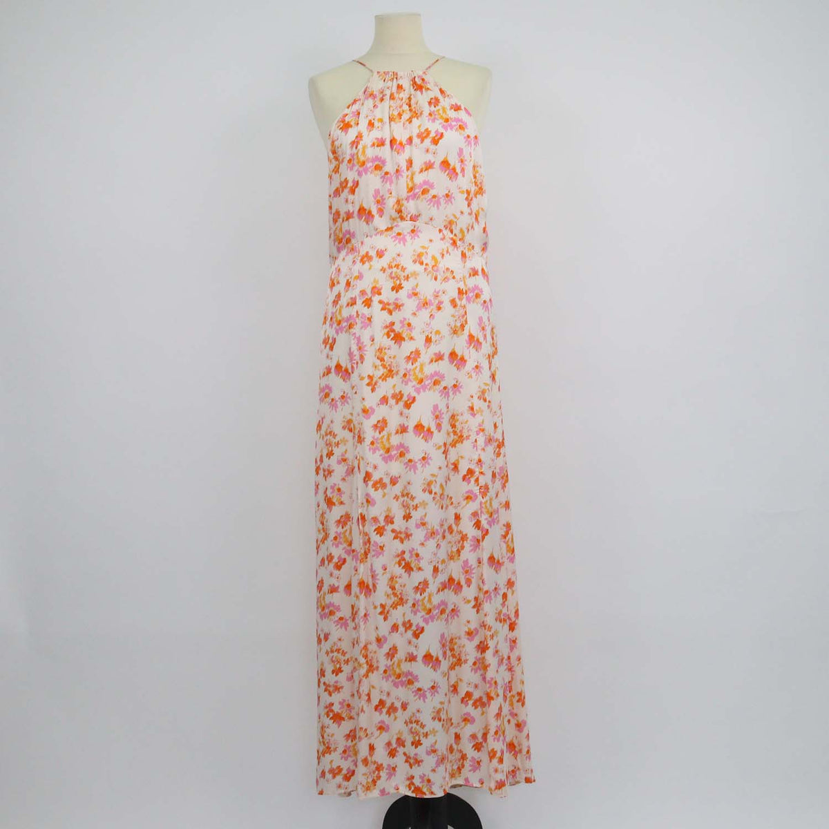 Maje Multicolor Viscose Floral Print Halter Neck Maxi Dress