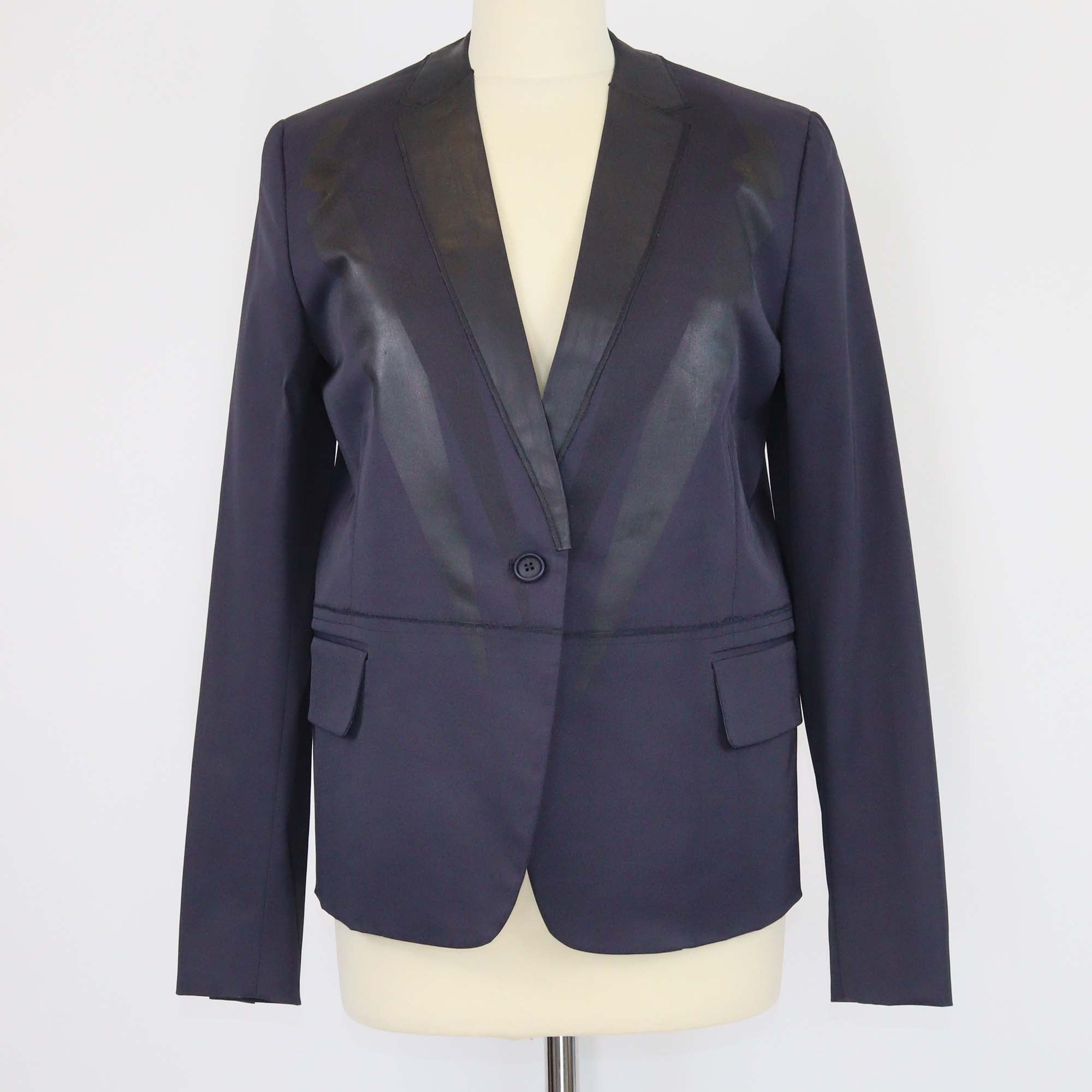 Bottega Veneta Navy Blue Blend Polyester Blazer