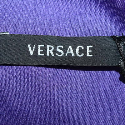 Versace Multicolor Knit Blend Floral Print V Neck Long Sleeve Top