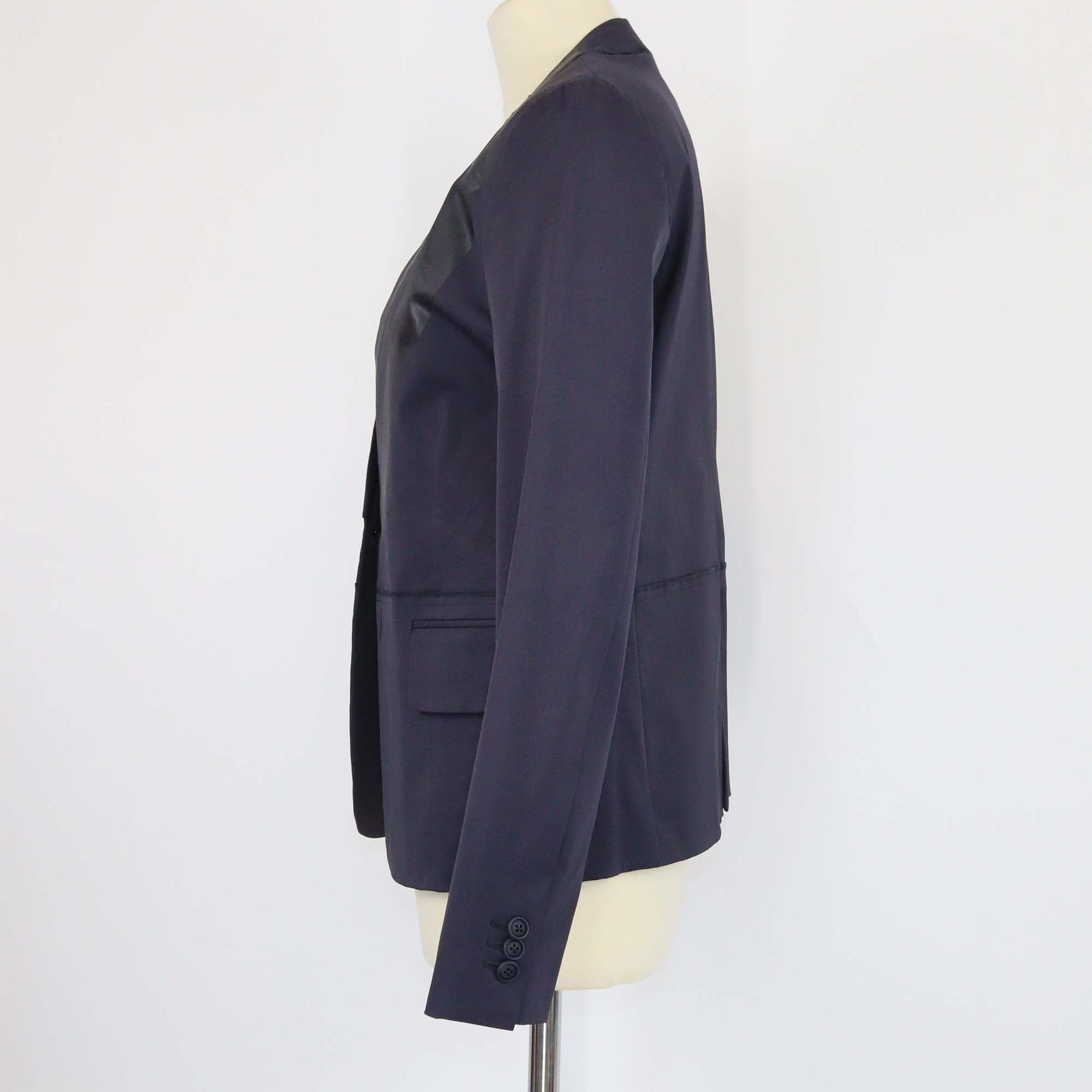 Bottega Veneta Navy Blue Blend Polyester Blazer