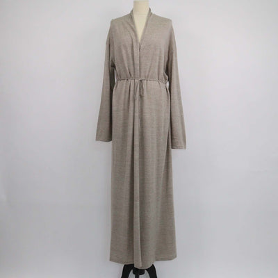 12 Storeez Beige Wool & Linen Blend Stratum Long Coat
