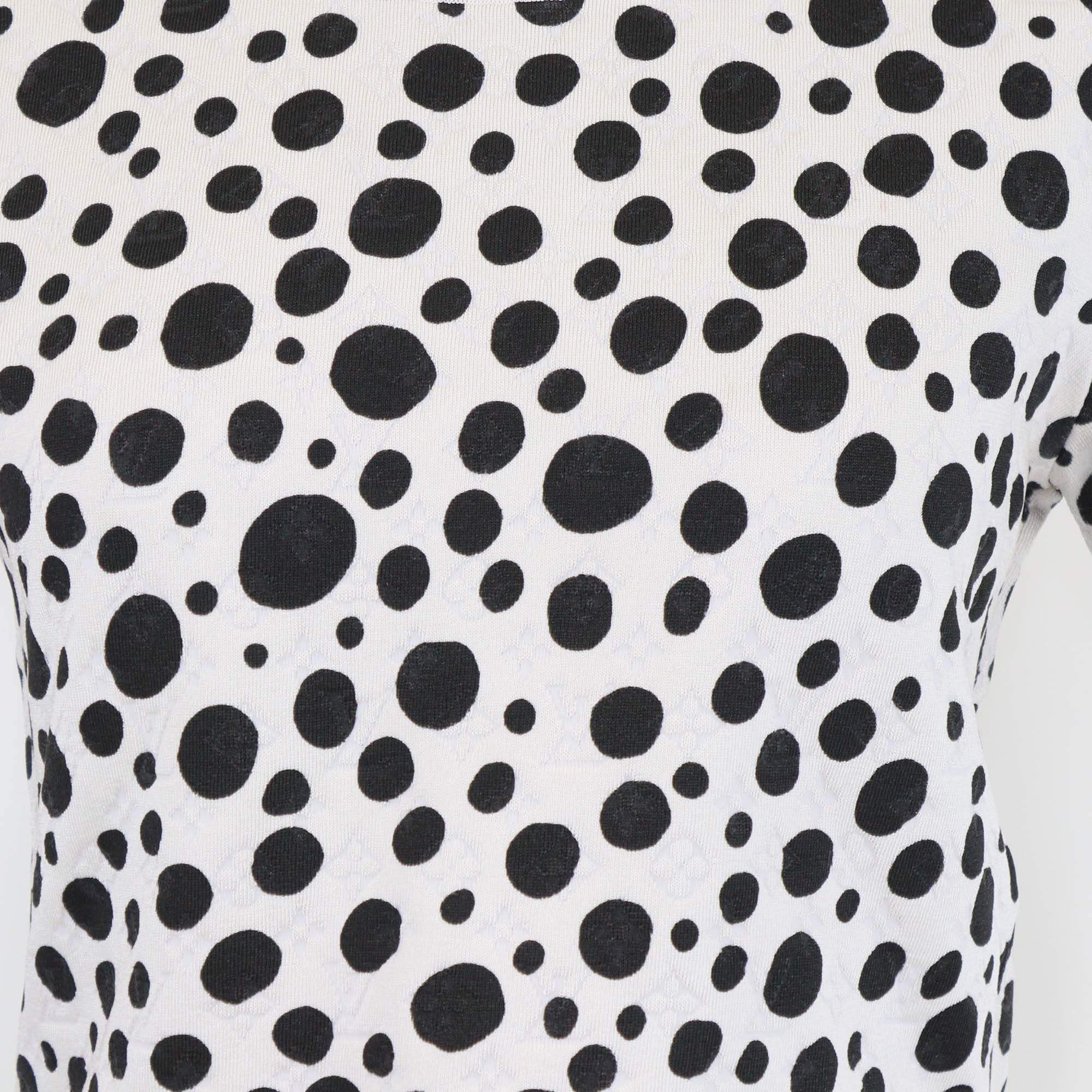 Louis Vuitton x Yayoi Kusama White/Black Blend Silk Polka Dot Top