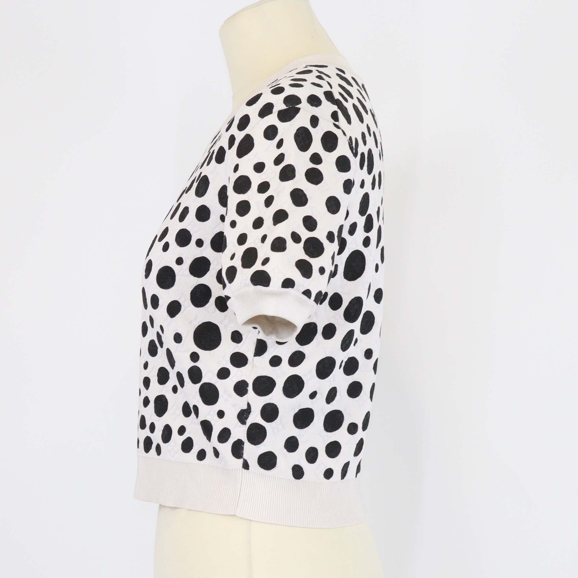 Louis Vuitton x Yayoi Kusama White/Black Blend Silk Polka Dot Top