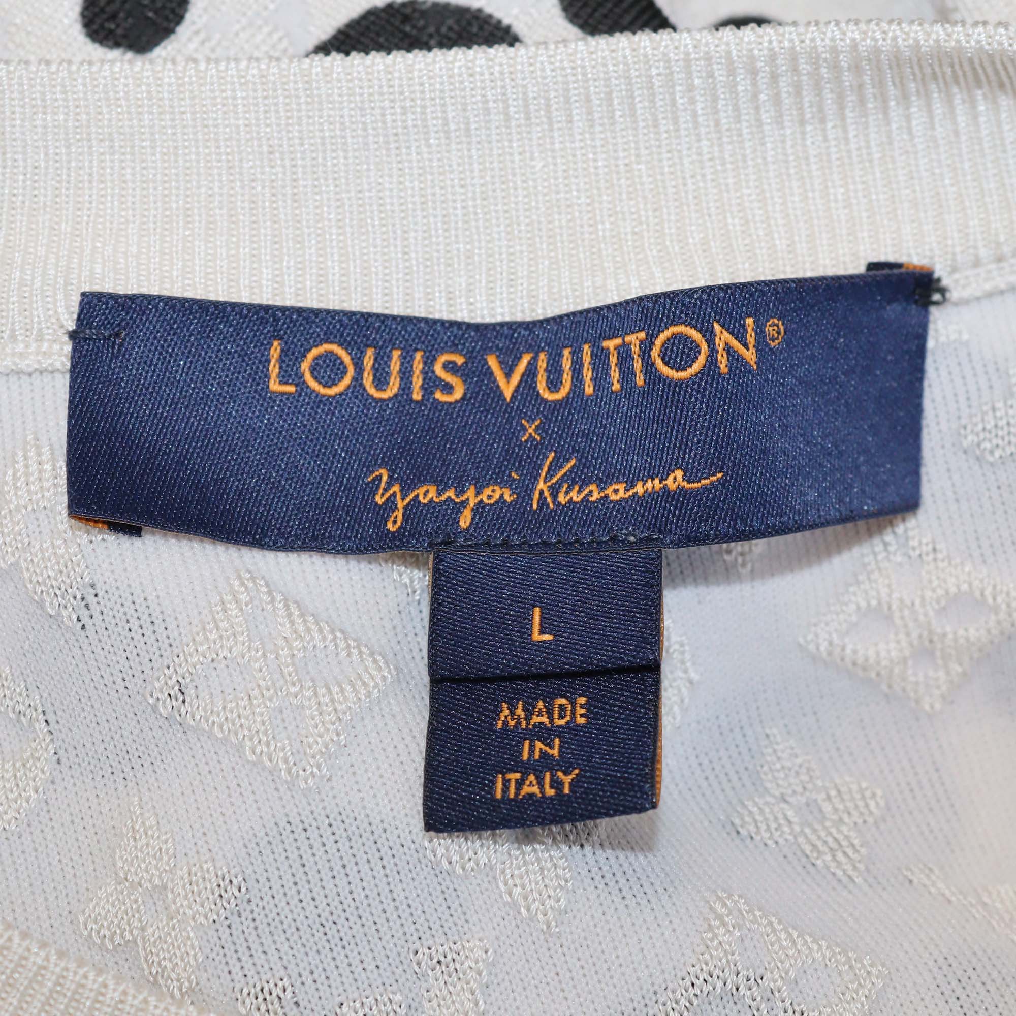 Louis Vuitton x Yayoi Kusama White/Black Blend Silk Polka Dot Top