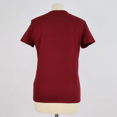 Hermes Maroon Cotton Embroidered Pocket T Shirt